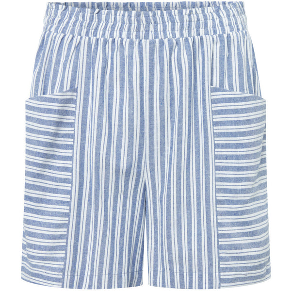 Depeche Clothing Beate shorts i stribet print Shorts 259 Blue Yarndye Stripe