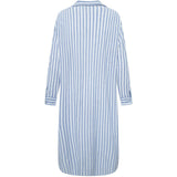 Depeche Clothing Beate underknee skjorte i stripet print Shirts 259 Blue Yarndye Stripe