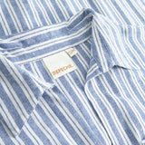 Depeche Clothing Beate underknee skjorte i stripet print Shirts 259 Blue Yarndye Stripe