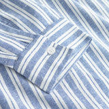 Depeche Clothing Beate underknee skjorte i stripet print Shirts 259 Blue Yarndye Stripe