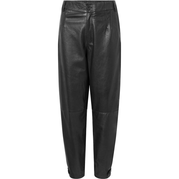 Depeche leather wear Becca HW læderbuks i ankel længde Pants 099 Black (Nero)