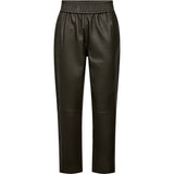 Depeche leather wear Belle MW Læderbuks Pants 335 Dark Khaki