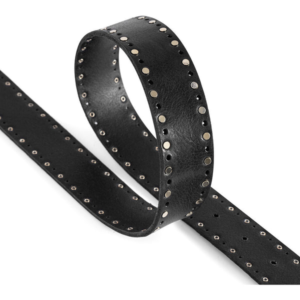 DEPECHE Smukt læderbælte med fine detaljer Belts 099 Black (Nero)