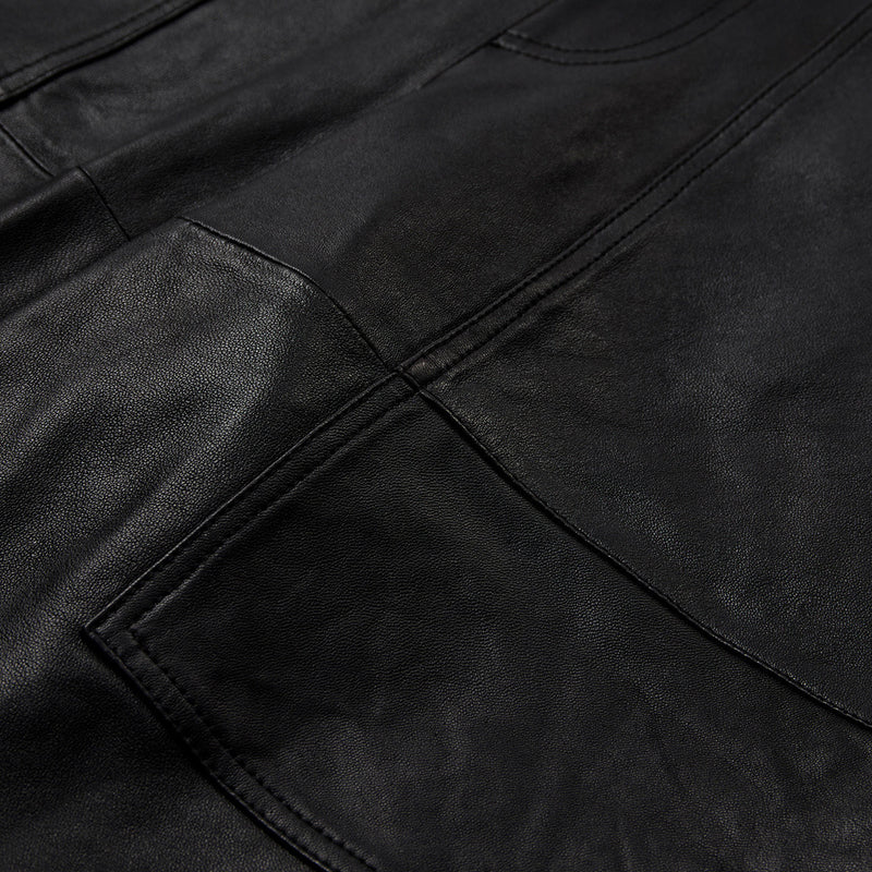 Depeche leather wear Bermuda shorts i skind (HW) Shorts 099 Black (Nero)