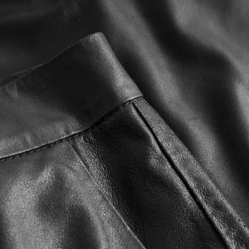 Depeche leather wear Betzy fold-up skindbukser Pants 099 Black (Nero)