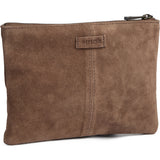 DEPECHE Bilbao clutch i ruskind Clutch 342 Dark Mud