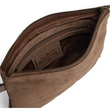 DEPECHE Bilbao clutch i ruskind Clutch 342 Dark Mud