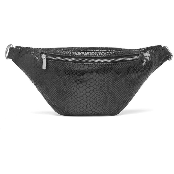 DEPECHE Læder bumbag i klassisk design Bumbag 264 Black Croco