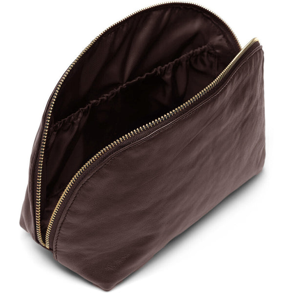 DEPECHE Blød og rummelig læder kosmetik taske Accessories 258 Winter Brown / Brass