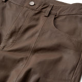 Depeche leather wear Boa HW Wide Skindbukser Pants 020 Taupe