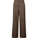 Depeche leather wear Boa HW Wide Skindbukser Pants 020 Taupe