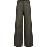 Depeche leather wear Boa HW Wide Skindbukser Pants 054 Khaki