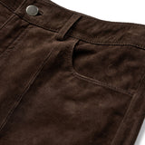 Depeche leather wear Boa HW ruskindbuks boot cut Pants 067 Dusty brown