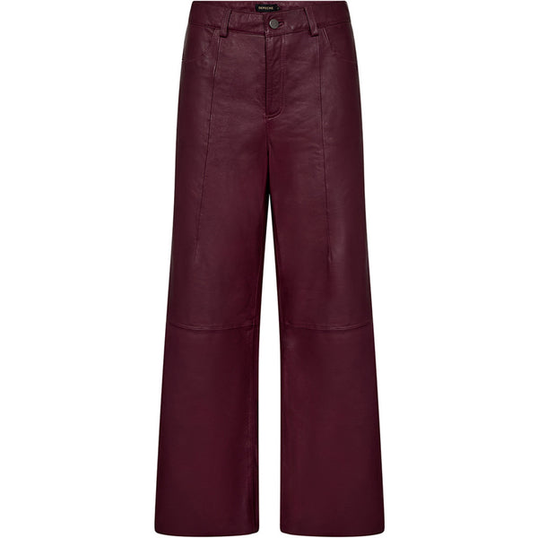 Depeche leather wear Boa skindbukser - Wide leg (HW) Pants 279 Burgundy