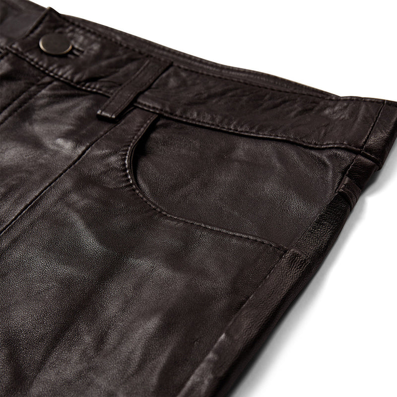 Depeche leather wear Boa skindbukser - fuld længde (HW) Pants 008 Chocolate