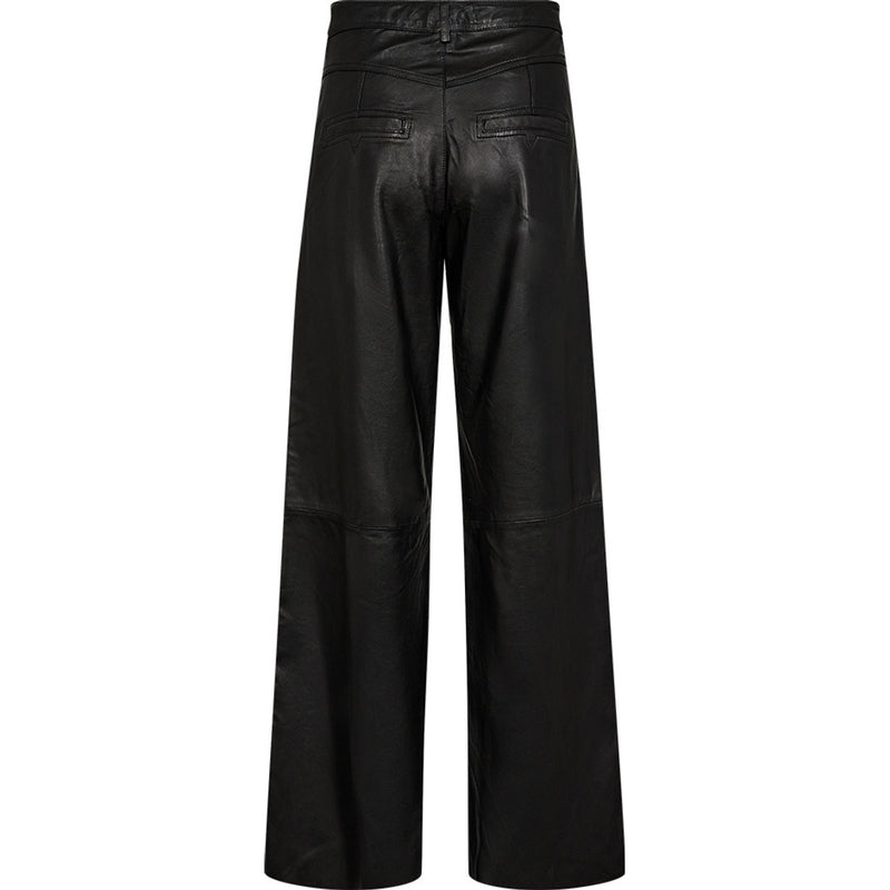 Depeche leather wear Boa skindbukser - Wide leg (HW) Pants 099 Black (Nero)
