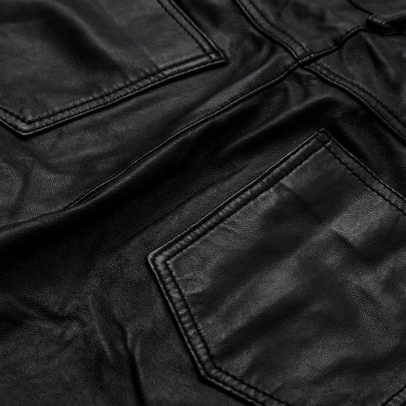 Depeche leather wear Boel barrel bukser i lammeskind Pants 099 Black (Nero)