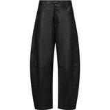 Depeche leather wear Boel barrel bukser i lammeskind Pants 099 Black (Nero)