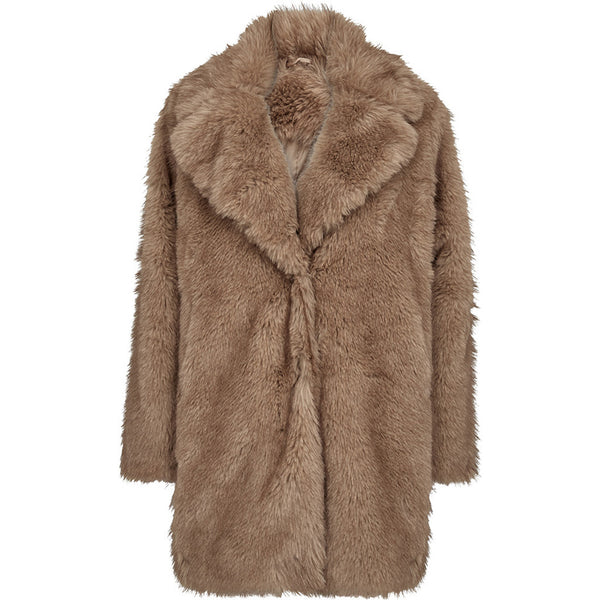 Depeche Clothing Celine faux fur jakke Jackets 011 Sand