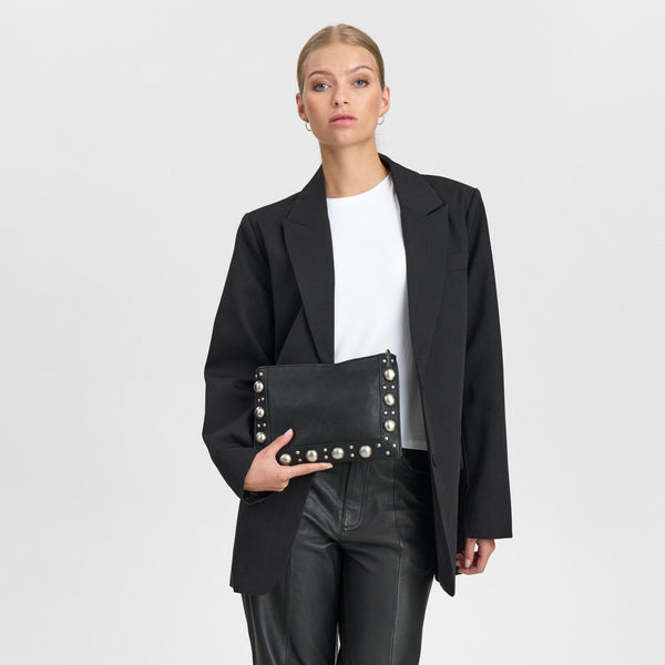 DEPECHE Clutch med nitter Clutch 099 Black (Nero)