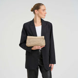 DEPECHE Clutch skindtaske med perforeret mønster Small bag / Clutch 177 Cream