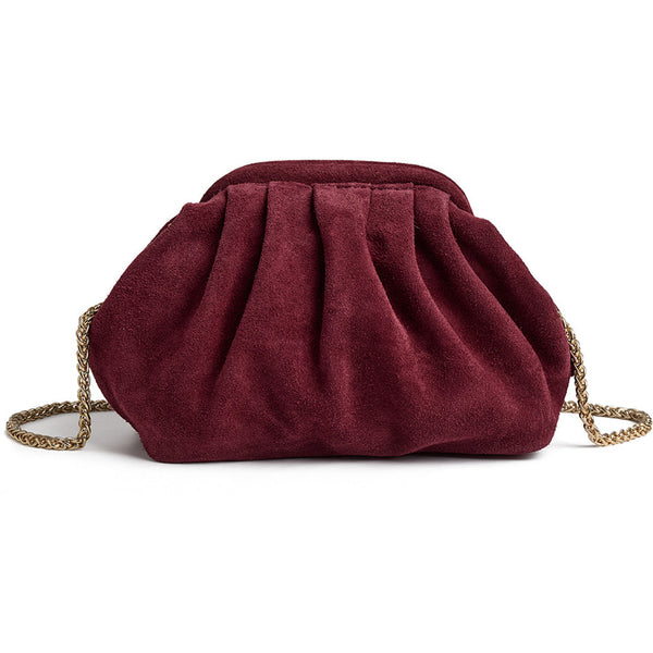 DEPECHE Clutch taske i blødt ruskind Clutch 305 Ox Blood