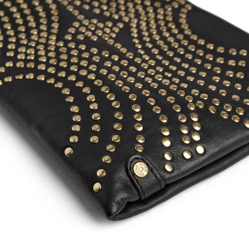 DEPECHE Clutch taske i skind med nitter Clutch 099 Black (Nero)