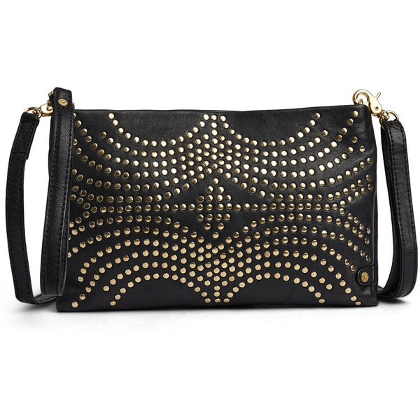 DEPECHE Clutch taske i skind med nitter Clutch 099 Black (Nero)