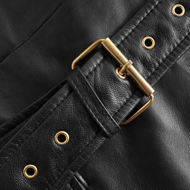 Depeche leather wear Cool Tess biker skindvest Vest 099 Black (Nero)