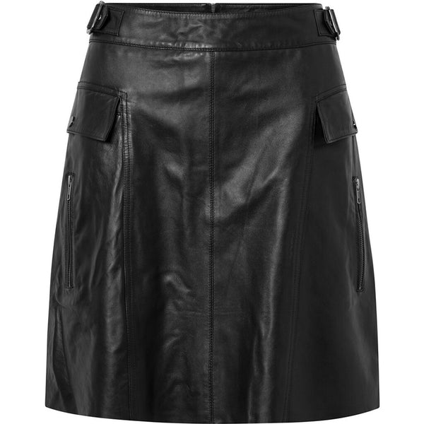 Depeche leather wear Cool a-shape fitting Drea lædernederdel Skirts 099 Black (Nero)