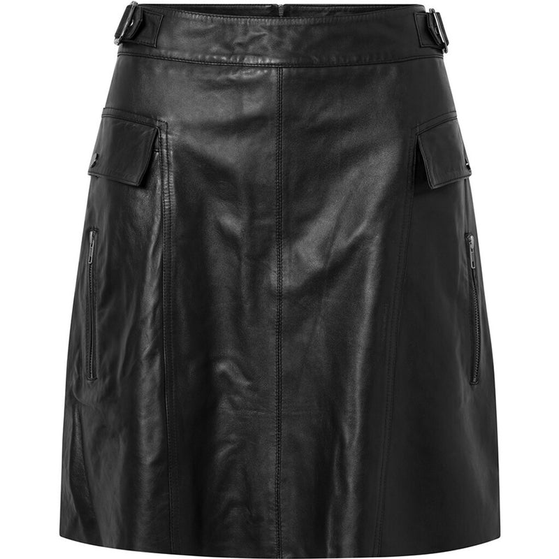 Depeche leather wear Cool a-shape fitting Drea lædernederdel Skirts 099 Black (Nero)