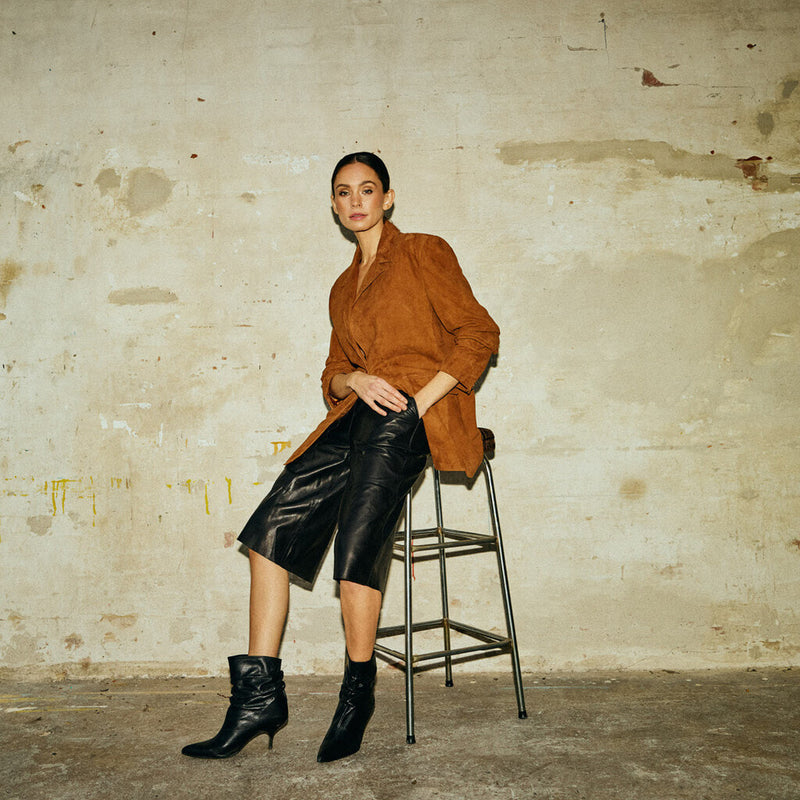 Depeche leather wear Cool bermuda shorts i eksklusiv skindkvalitet (HW) Pants 099 Black (Nero)