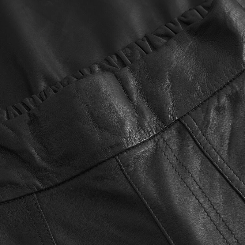 Depeche leather wear Cool bermuda shorts i eksklusiv skindkvalitet (HW) Pants 099 Black (Nero)