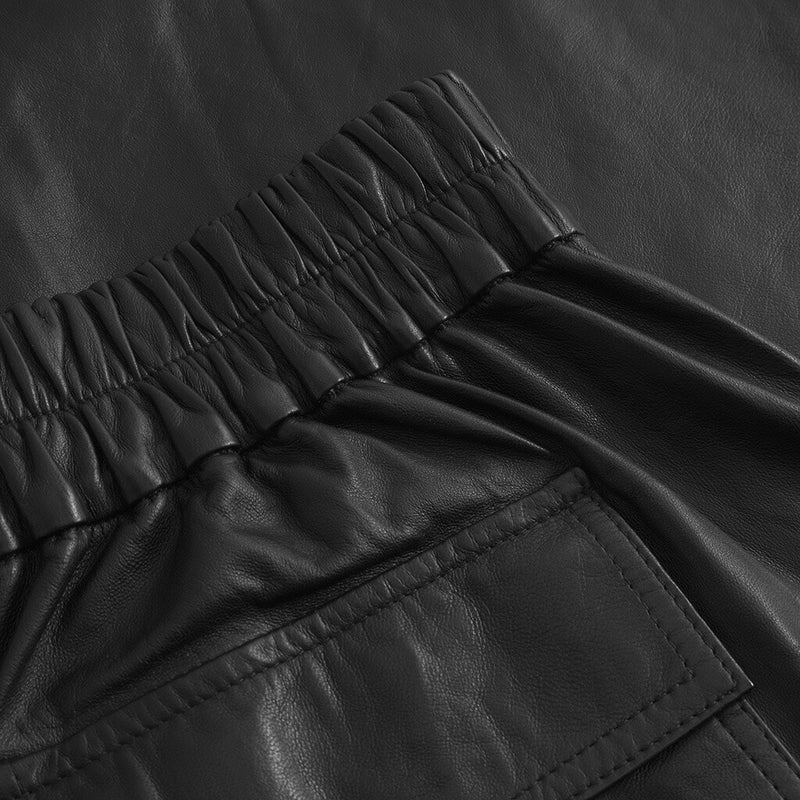 Depeche leather wear Cool bermuda shorts i eksklusiv skindkvalitet (HW) Pants 099 Black (Nero)