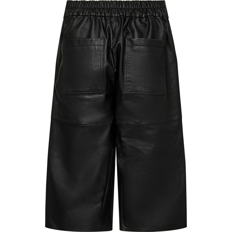 Depeche leather wear Cool bermuda shorts i eksklusiv skindkvalitet (HW) Shorts 099 Black (Nero)