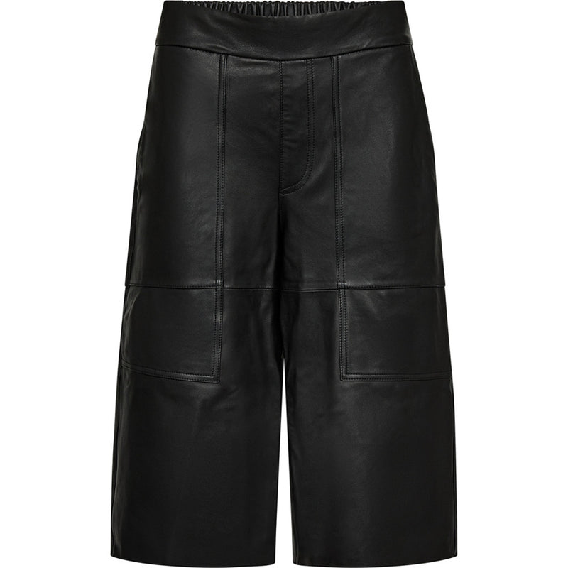 Depeche leather wear Cool bermuda shorts i eksklusiv skindkvalitet (HW) Shorts 099 Black (Nero)