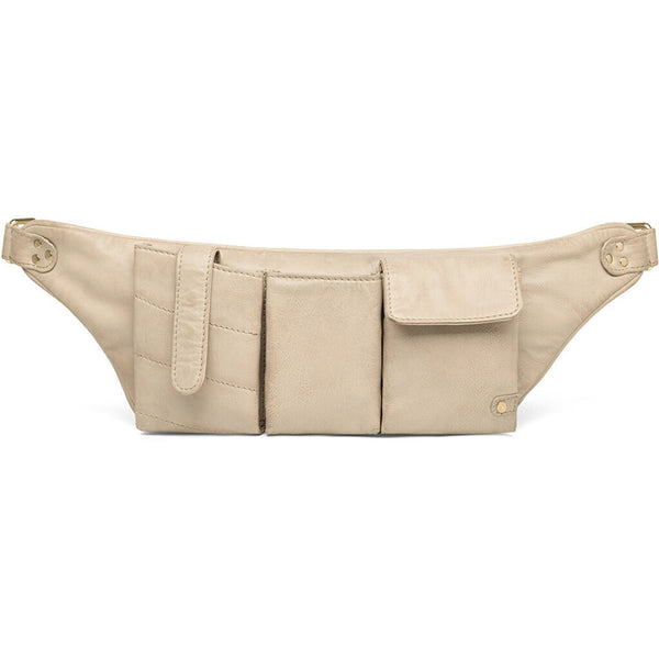 DEPECHE Cool læder bumbag med lomme detaljer Bumbag 228 Soft Sand