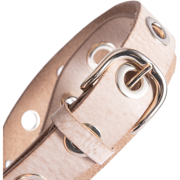 DEPECHE Cool læderbælte dekoreret med store eyelets Belts 011 Sand