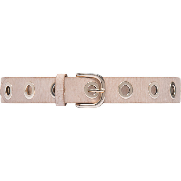 DEPECHE Cool læderbælte dekoreret med store eyelets Belts 011 Sand