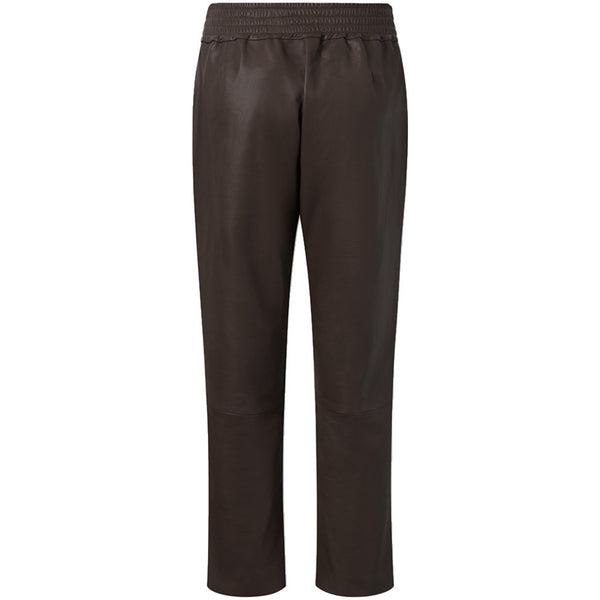 Depeche leather wear Cool loose fit Belle læderbukser i blød kvalitet Pants 008 Chocolate