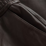 Depeche leather wear Cool loose fit Belle læderbukser i blød kvalitet Pants 008 Chocolate