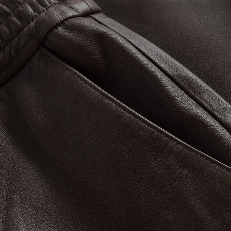 Depeche leather wear Cool loose fit Belle læderbukser i blød kvalitet Pants 008 Chocolate