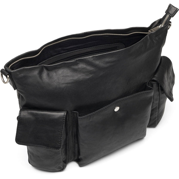 DEPECHE Cool skuldertaske i blød og lækker skindkvalitet Shoulderbag / Handbag 099 Black (Nero)