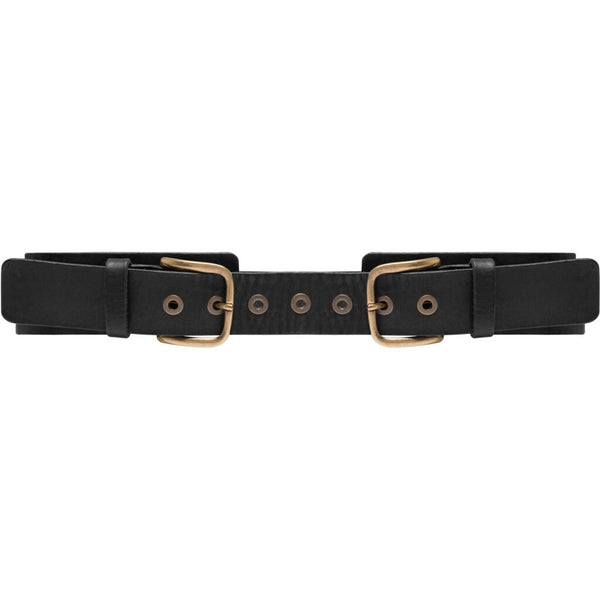 DEPECHE Cool talje læderbælte med rå detaljer Belts 099 Black (Nero)