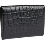 DEPECHE Croco kreditkortholder i kalveskind Purse / Credit card holder 343 Black croco