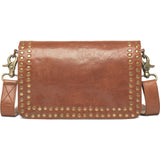 DEPECHE Crossbody taske dekoreret med nitter Cross over 005 Vintage cognac
