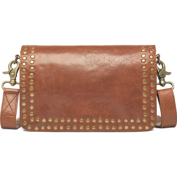 DEPECHE Crossbody taske dekoreret med nitter Cross over 005 Vintage cognac