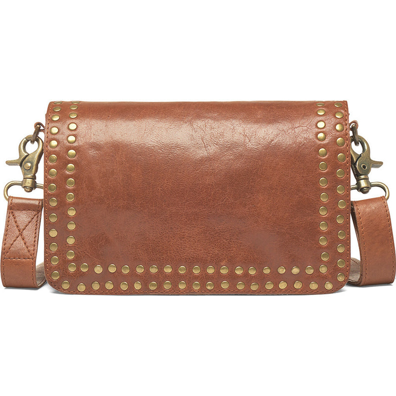 DEPECHE Crossbody taske dekoreret med nitter Cross over 005 Vintage cognac