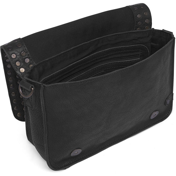 DEPECHE Crossbody taske dekoreret med nitter Cross over 099 Black (Nero)