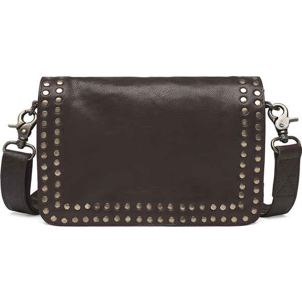 DEPECHE Crossbody taske dekoreret med nitter Cross over 248 Vintage Brown